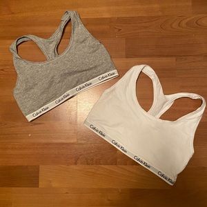 Calvin Klein Gray and White Sports Bras